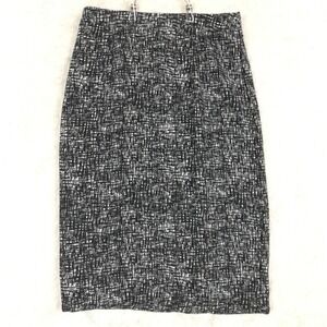 Who What Wear Womens Skirt Sheath Knee Length Black White Cross Hatch Check 2‎